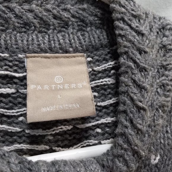 Vintage Partners Gray Zip neckline Winter Knit Tunic Sweater LG (T-342) - Picture 9 of 10